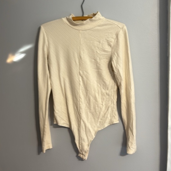 Knix x Birds Papaya Ribbed Mockneck Bodysuit Cream Long Sleeve Size M - Picture 4 of 7